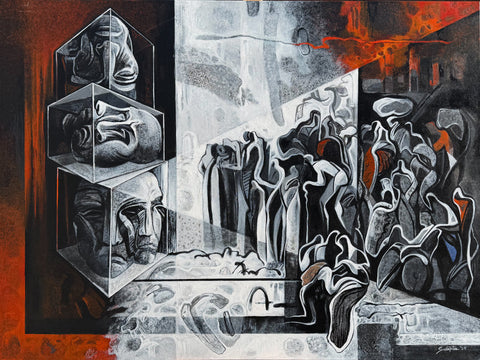 Packaged Souls (36 x 48") - Sudipta Studio